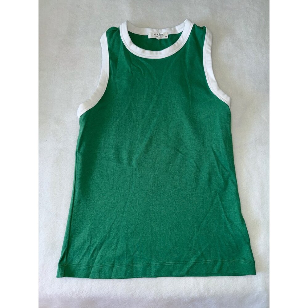Rag & Bone Green White Racerback ringer Tank Top size Small - Picture 2 of 6